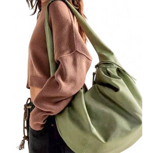 NWT FREE PEOPLE Slouchy Carryall Vegan Faux Leather Large Shoulder Bag Spearmint
